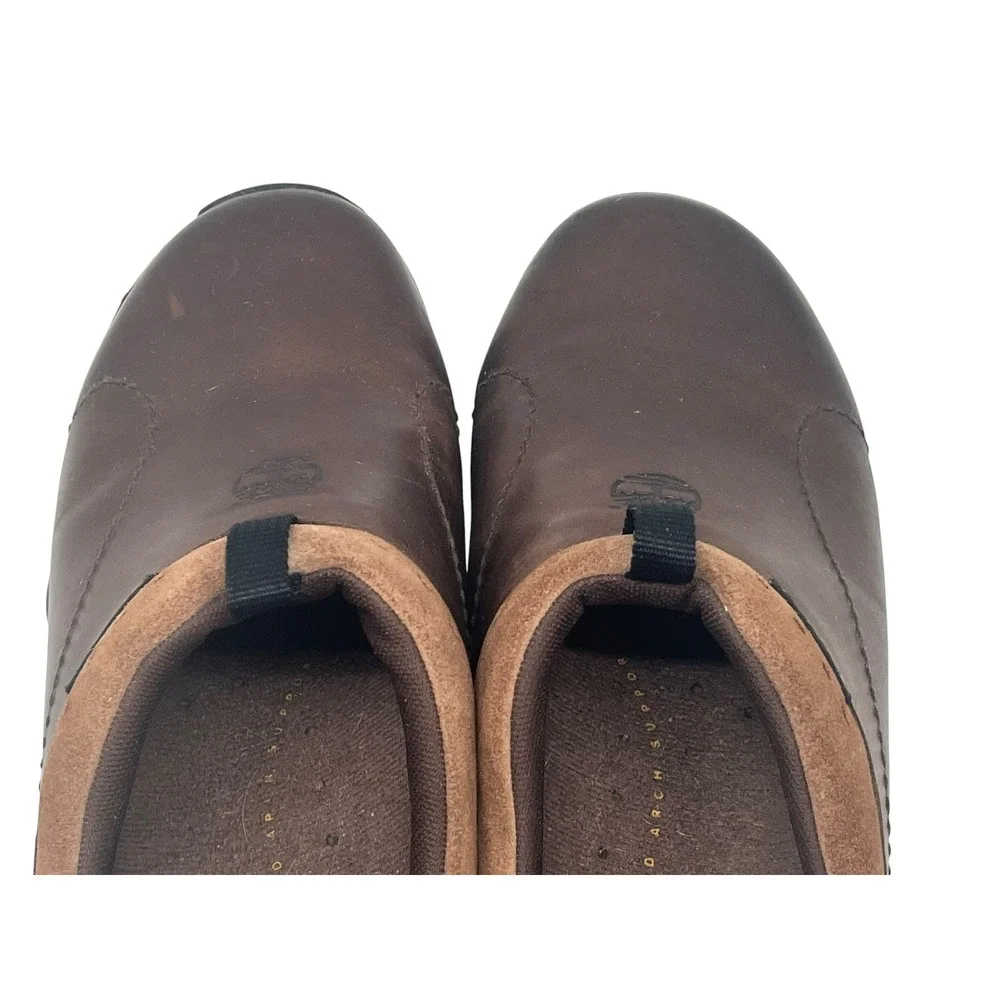 Timberland Women's Brown Leather Mule Clogs Slip-On Shoes Size 8M - Picture 8 of 16